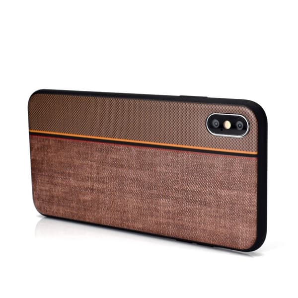iPhone Xs Max beskyttelses deksel av TPU med delt design - kaffe Brown