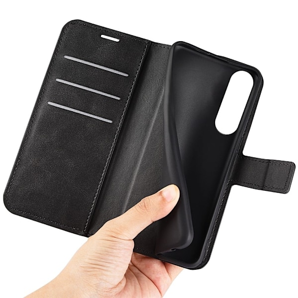 Lompakko Nahkakotelo For Sony Xperia 1 V - Musta Black