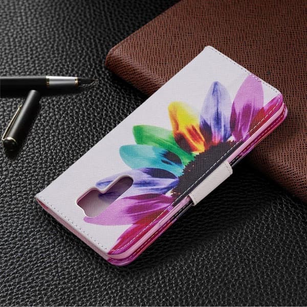 Wonderland Xiaomi Redmi 9 Flip etui - Farvet blomst Multicolor