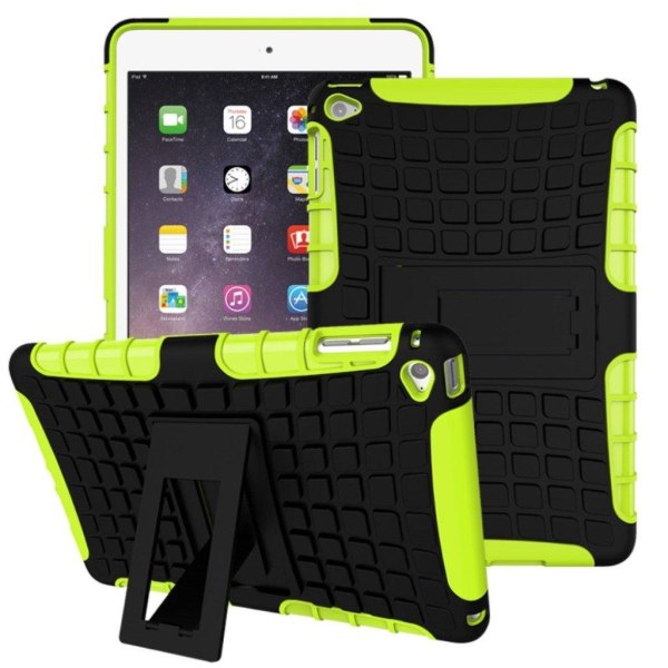 iPad Mini 4 Liukumaton Joustava Muovikuori Standillä - Vihreä Green