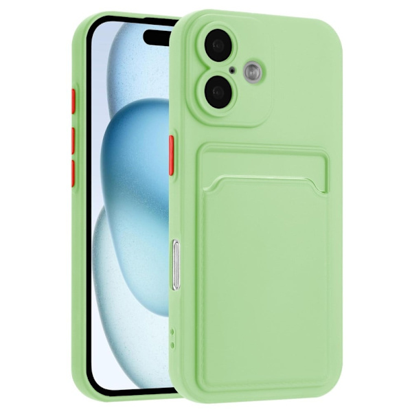 Kortholder cover til iPhone 16 Plus - Matcha-Grøn Green