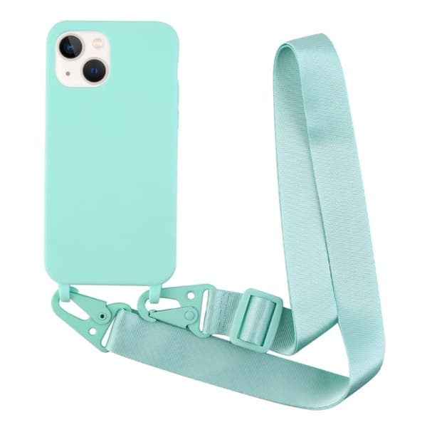 Tynt TPU-deksel med matt finish og justerbar stropp til iPhone 13 - Lysegrønn Green