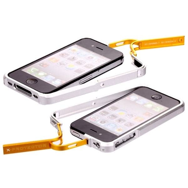 FiiO X-Fighter (Red Half) Alu-støtfanger for iPhone 4/4S - Gul Yellow