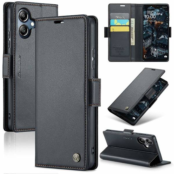 CaseMe Samsung Galaxy A06 smooth etui - Sort Black