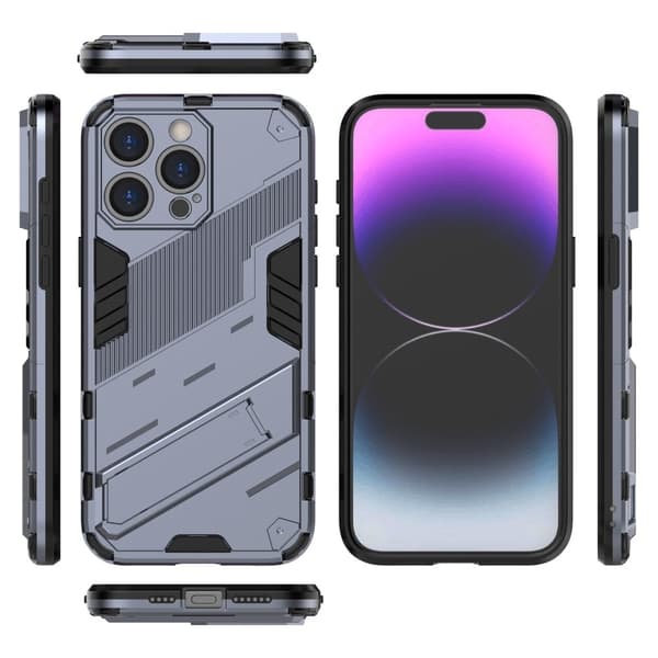 Shockproof Hybrid Suojakuori With A Modern Touch For iPhone 15 Pro Max - Tummansininen Blue
