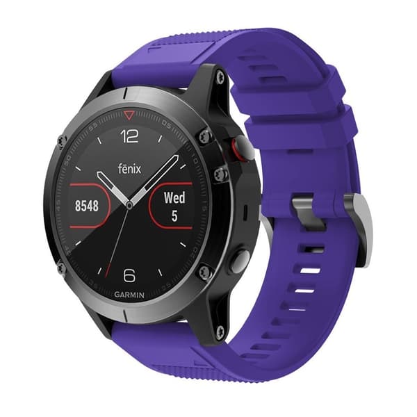 Garmin Fenix 5 holdbar silikoneurrem - Lilla Purple