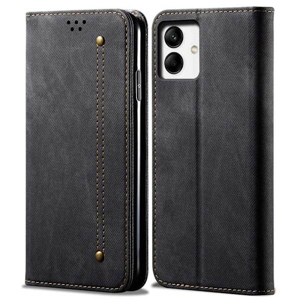 Jeans Samsung Galaxy A04 Flip Etui - Sort Black