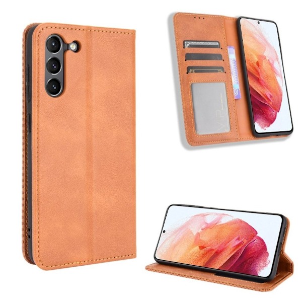 Bofink Vintage Samsung Galaxy S21 FE Læder etui - Brun Brown