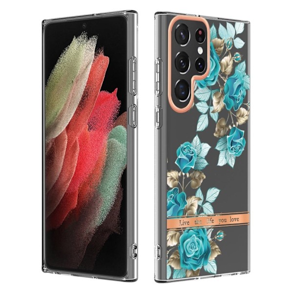 Supertunt och tåligt mjukfodral för Samsung Galaxy S22 Ultra - Blå Ros Blå