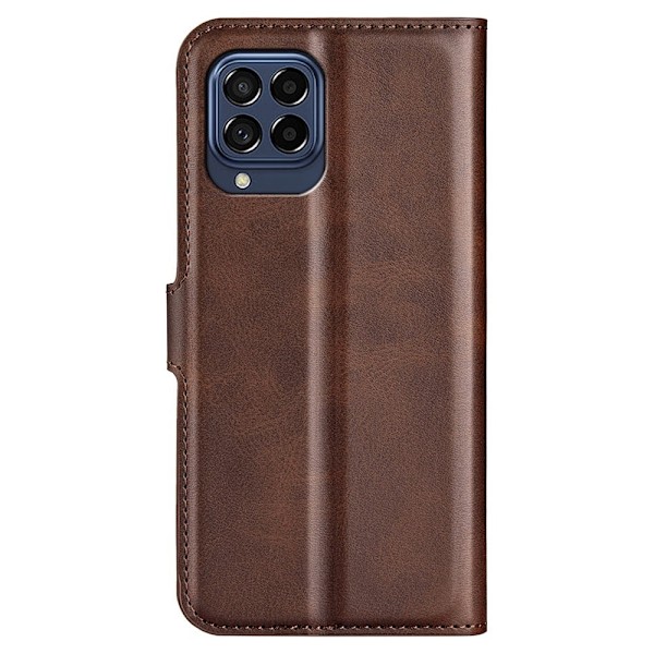 Hållbart konstläder Samsung Galaxy M33 5G fodral med plånbok - Brun Brun