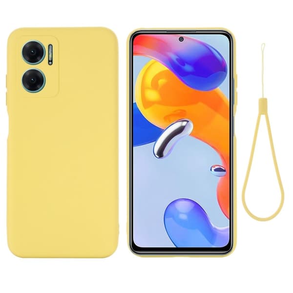 Matt flytende silikondeksel for Xiaomi Redmi 10 - Gul Yellow