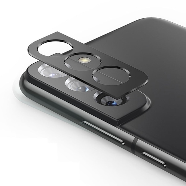 ENKAY Samsung Galaxy S22 / S22 Plus aluminium allor hærdet glas kameralinsebeskytter - Sort Transparent