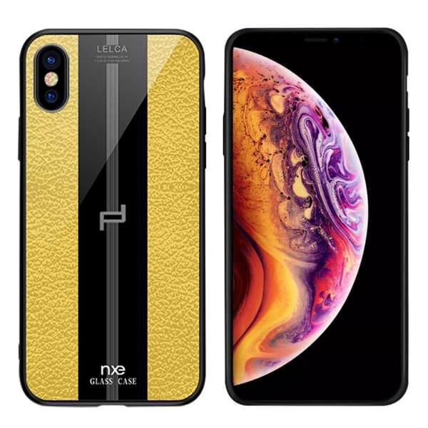 NXE LELCA iPhone XS skal med textur - Gul Gul