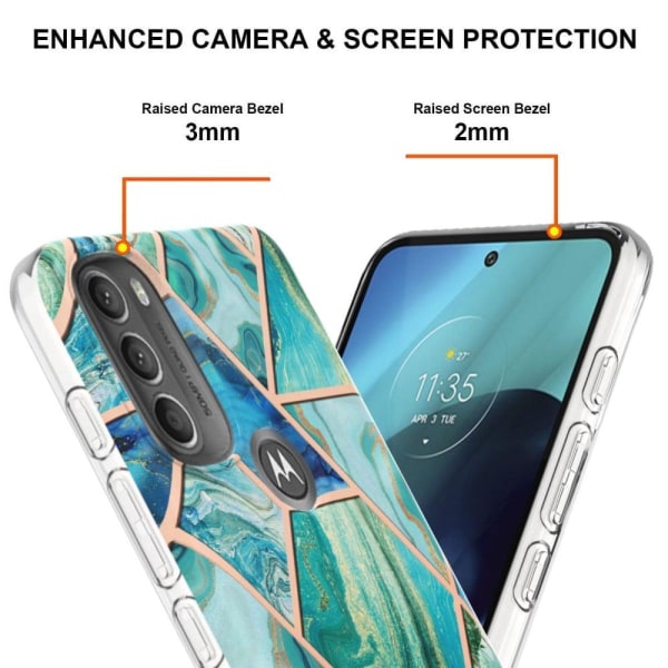 Marmormotiv Motorola Moto G71 5G skal - Grön Grön