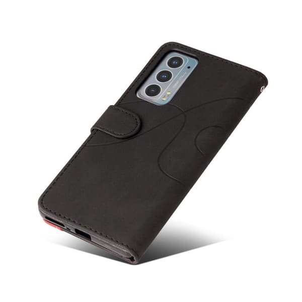 Tekstureret Læder Etui med Strop TilMotorola Edge 20 - Sort Black