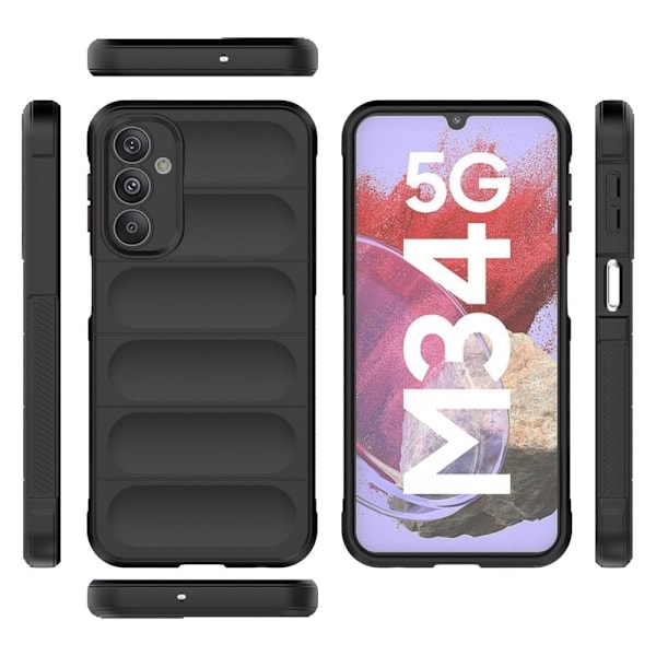 Blødt grebsformet cover til Samsung Galaxy M34 - Sort Black
