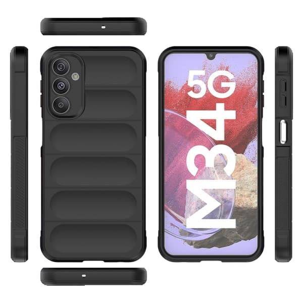 Mjukt greppformat Samsung Galaxy M34 skal - Svart Svart