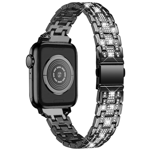 Apple Watch Series 8 (41mm) rhinestone i urrem af rustfrit stål Black
