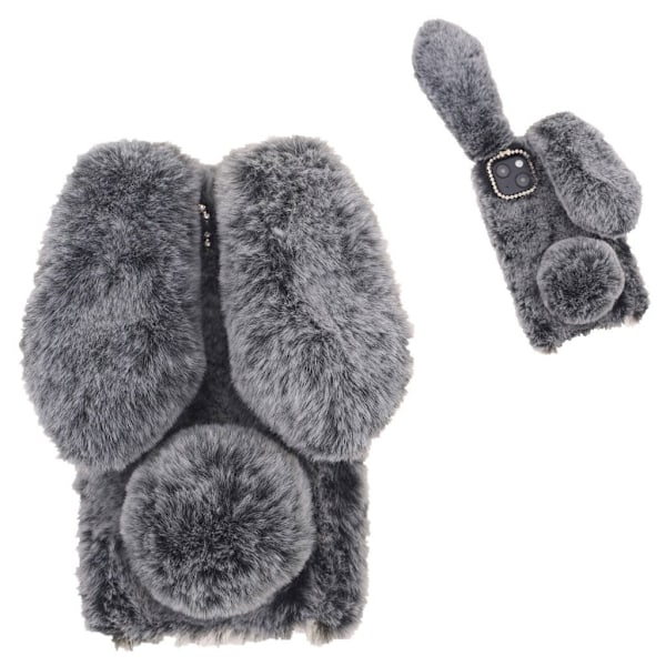 Fluffy Rabbit iPhone 13 Cover - Sølv/Grå Silver grey