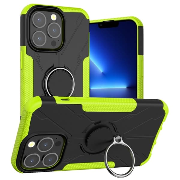 Kickstand-skydd med magnetisk platta för iPhone 13 Pro - Grön Grön