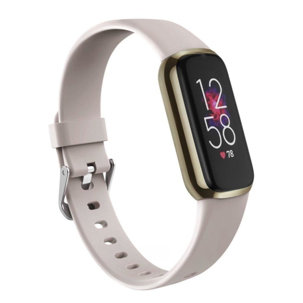 Fitbit Luxe silikoni yksivärinen kellonhihna - Beige / Koko: L Brown