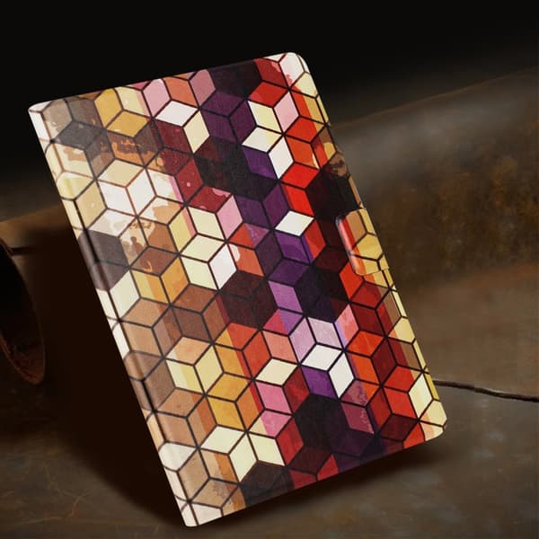 Lenovo Tab P11 Gen 2 TB-350 Etui Pattern Printed Stand Litchi Texture Leather Tablet Cover with Card Slots - Blok Multicolor