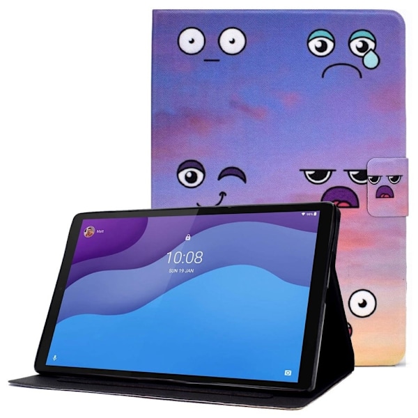 Lenovo Tab M10 (Gen 3) läderfodral med coolt mönster - Uttryck Lila