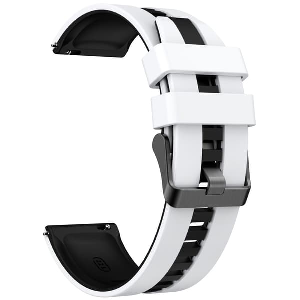 Huawei Watch 4 / 4 Pro / GT 4 46mm Replacement Strap 22mm Universal Silicone Watch Band - White+Black White