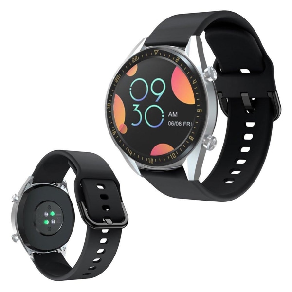 Huawei Watch GT hållbar silikon klockarmband - svart Svart