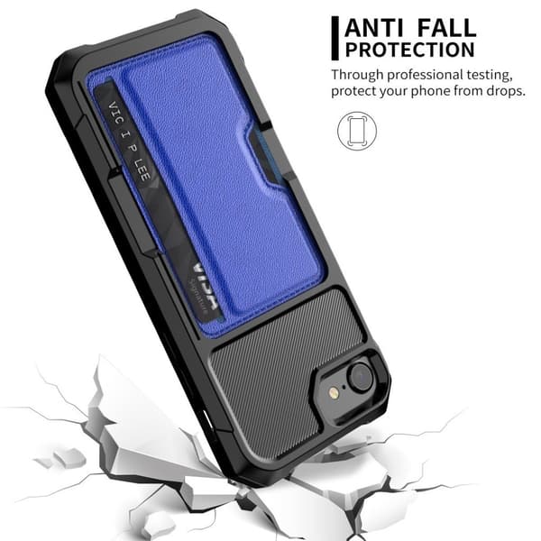 iPhone 7 og 8 beskyttende cover af hybridmateriale - Blå Blue