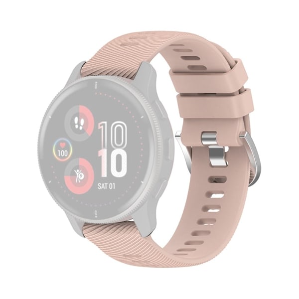 20 mm tværstribet silikoneurrem til Samsung- og Garmin-ure - Lyserød Pink
