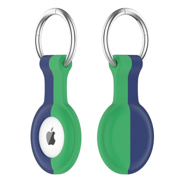 AirTags kaksivärinen silikonisuojus - Sininen / Vihreä Multicolor