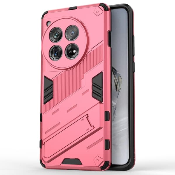 Støtsikkert hybriddeksel med et moderne preg for OnePlus 12 - Rose Pink