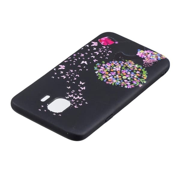 Samsung Galaxy J4 (2018) preget mønsteretui - Blomst og sommerfugl Multicolor