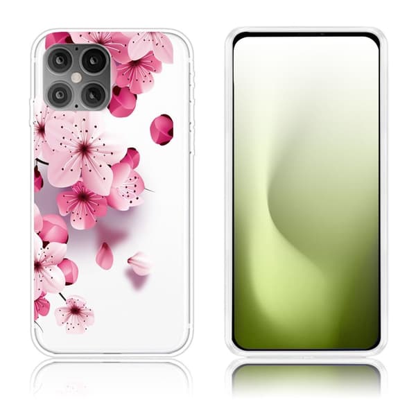 Deco iPhone 12 / 12 Pro Etui - Rosa Blomst Pink