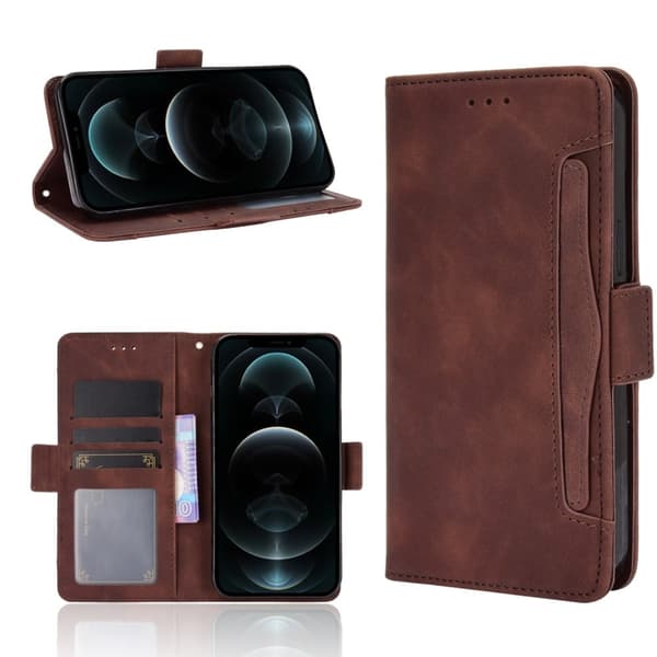 Stilig Læretui med Lommebok til iPhone 13 Mini - Brun Brown