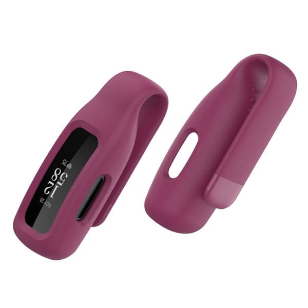 Silikonhölje med klipp och spänne för Fitbit Ace 3 / Inspire 2 - Vinröd Röd