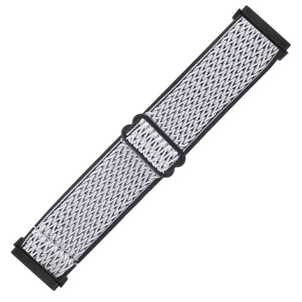 Fitbit Sense 2 / Versa 4 elastic nylon watch strap - Black / Whi Vit