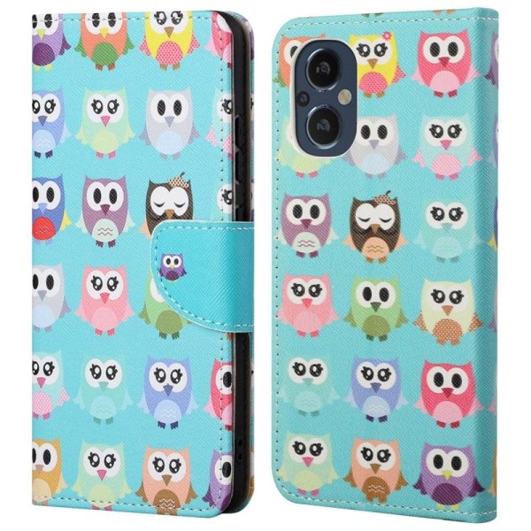 Wonderland OnePlus Nord N20 5G Läppäkotelo - Cute Owls Multicolor