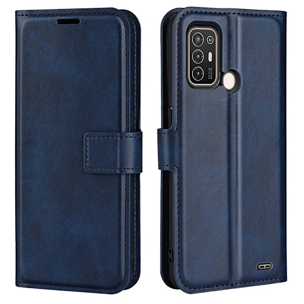 Lompakko Nahkakotelo For ZTE Blade A52 - Sininen Blue