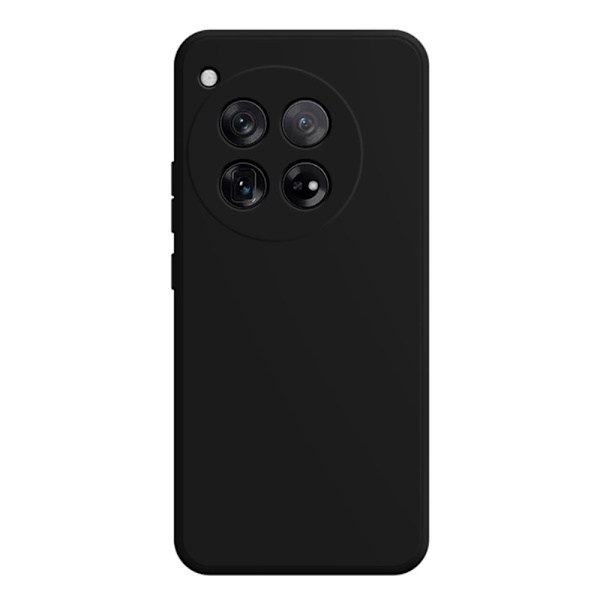 Mikrofiberforet blødt gummi OnePlus 12 cover - Sort Black