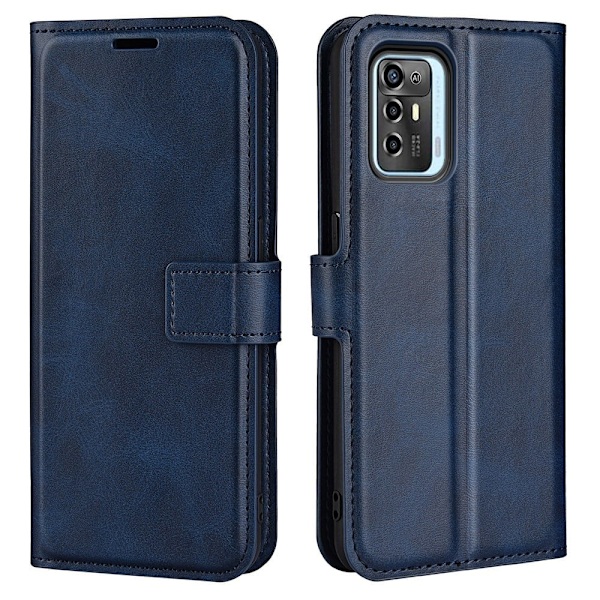 Lompakko Nahkakotelo For ZTE Blade A72 - Sininen Blue