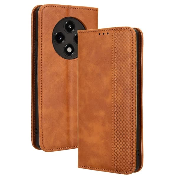 Bofink Vintage Oppo A3 Pro lærveske - Brun Brown
