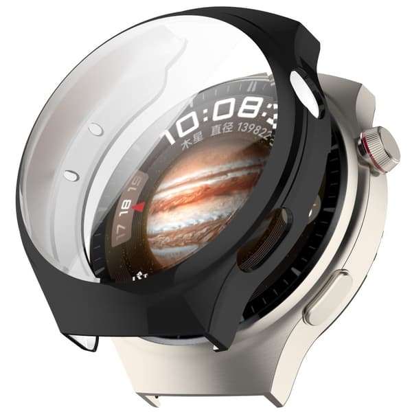Huawei Watch 4 Pro Flexible Watch Case Full Coverage Suojakotelo - Sähkökromattu Musta Black