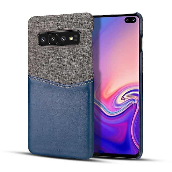 Samsung Galaxy S10 textil/läderfodral - blå Blå
