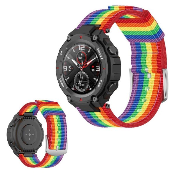 Amazfit T-Rex nylon  weave watch band - Rainbow Color multifärg