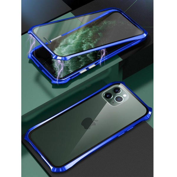 Luphie Bat iPhone 11 Pro Alu-puskuri + lasi - Sininen Blue