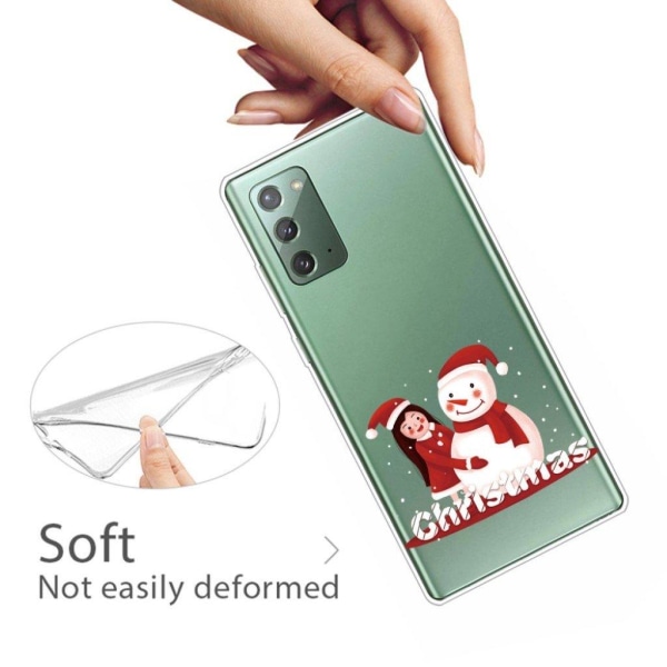 Juletaske til Samsung Galaxy Note 20 - Pige Og Snemand Red