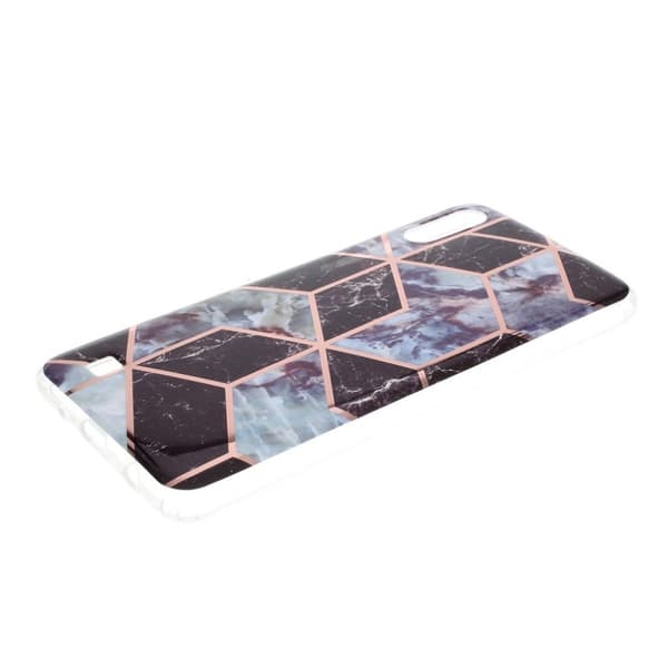 Marble Samsung Galaxy A10 / M10 deksel - Dark Blue Marble Tile Blue
