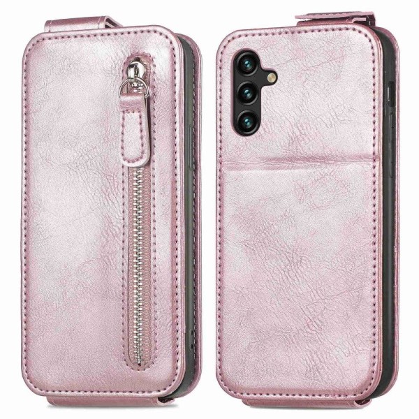 Vertikalt Samsung Galaxy M23 / Samsung Galaxy F23 fodral med dragkedja - Rosa Rosa